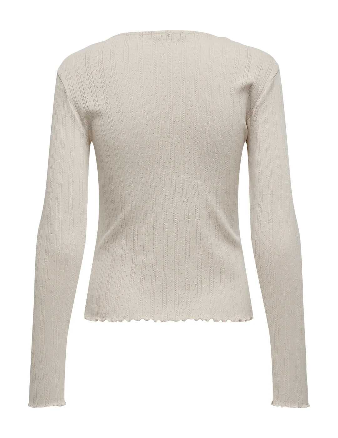 Top Manga Larga ONLY Carlotta Beige | Bicos de Fío