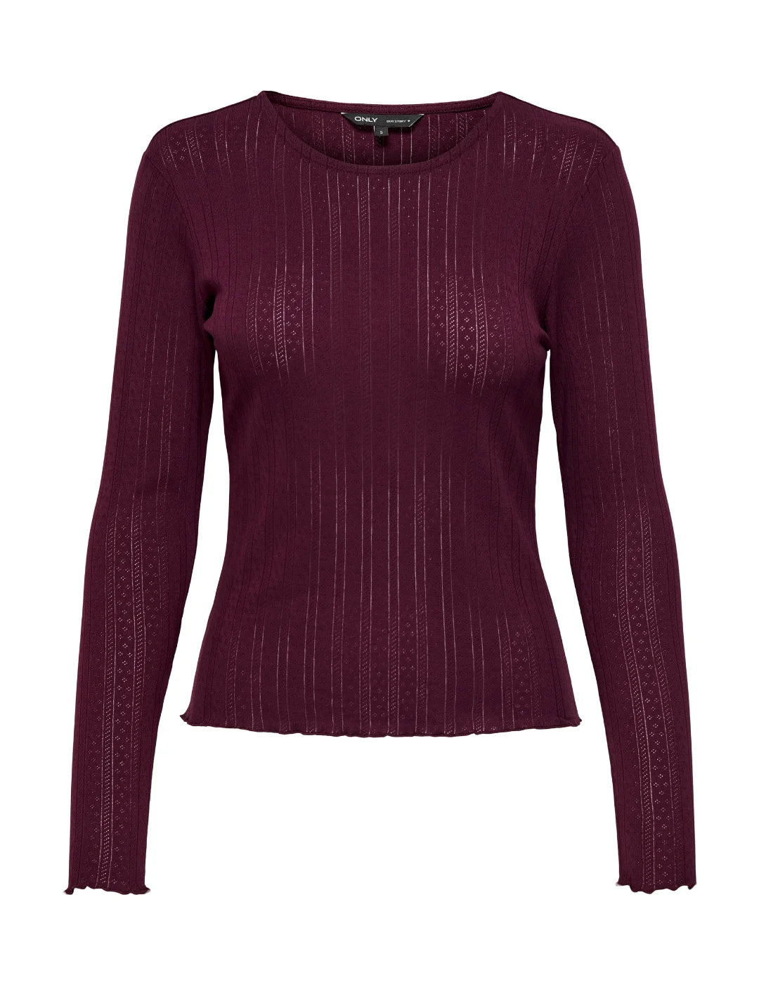 Top Manga Larga ONLY Carlotta Granate | Bicos de Fío