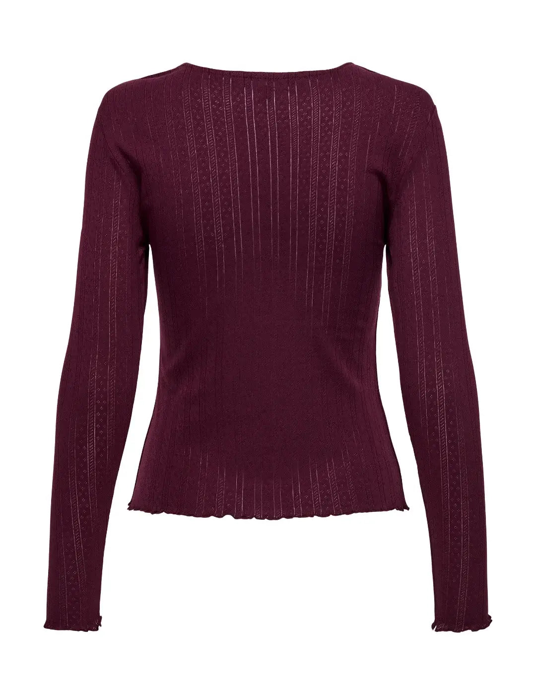 Top Manga Larga ONLY Carlotta Granate | Bicos de Fío