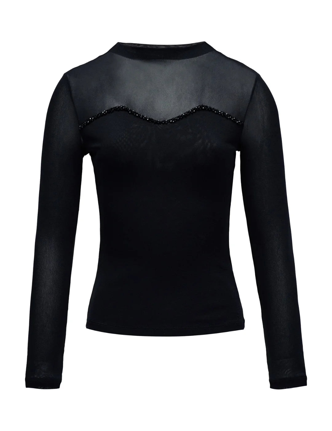Top Transparencias Salsa Jeans Negro | Bicos de Fío