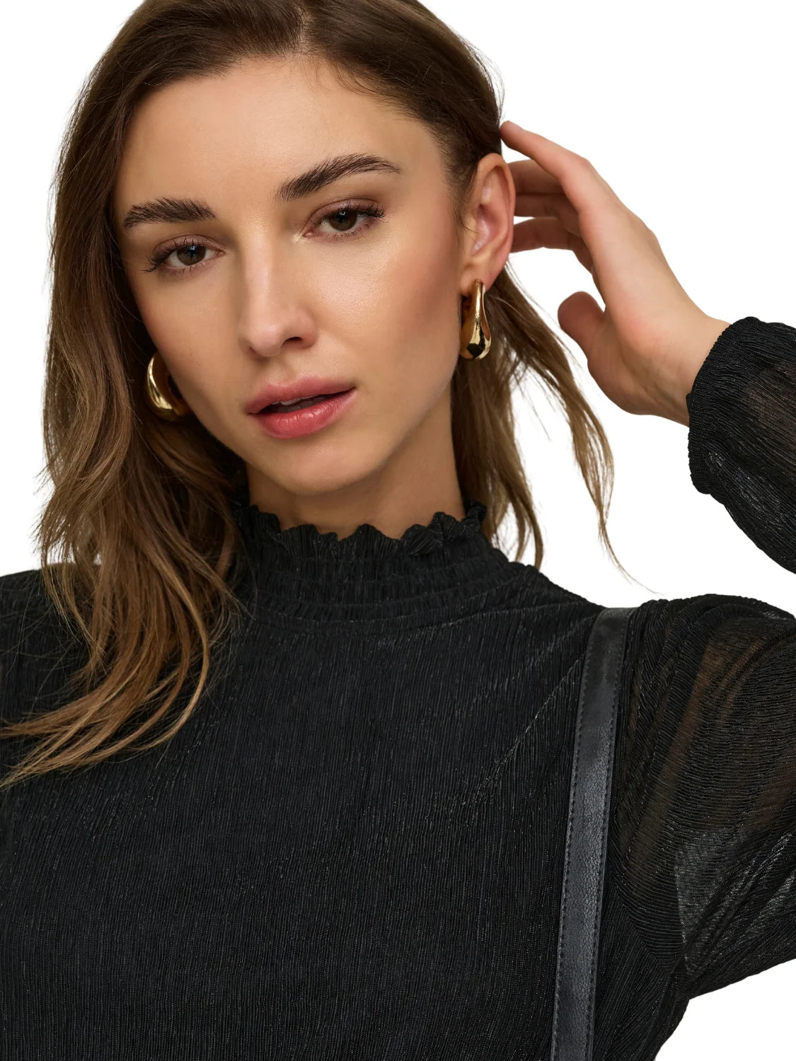 Top ONLY Cami Glitter Negro | Bicos de Fío
