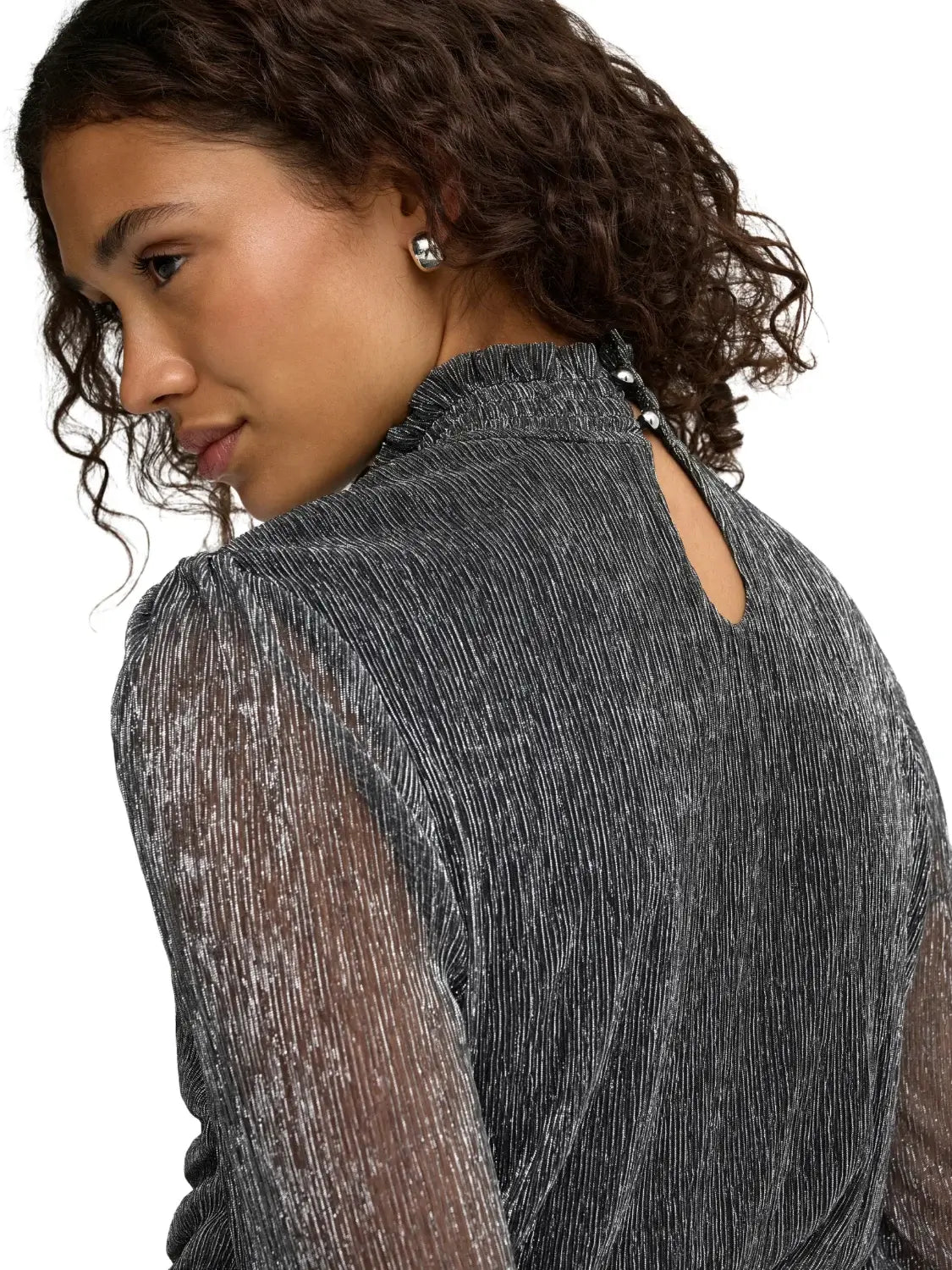 Top ONLY Cami Glitter Plata | Bicos de Fío