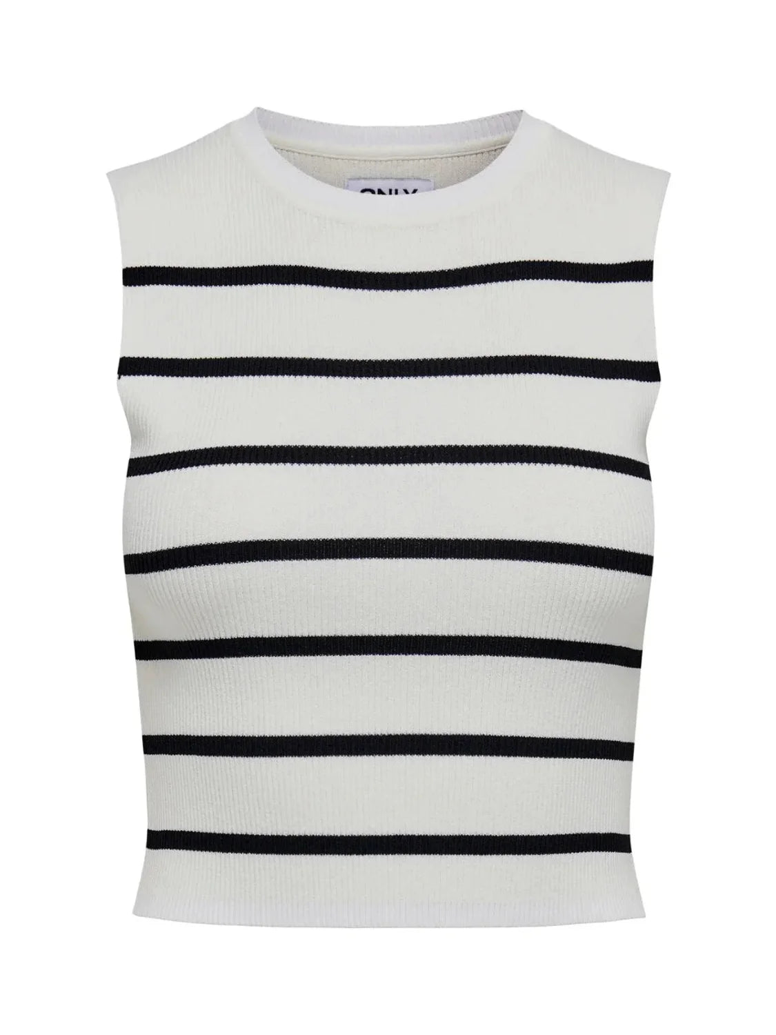 Top ONLY Majli Rayas Blanco | Bicos de Fío