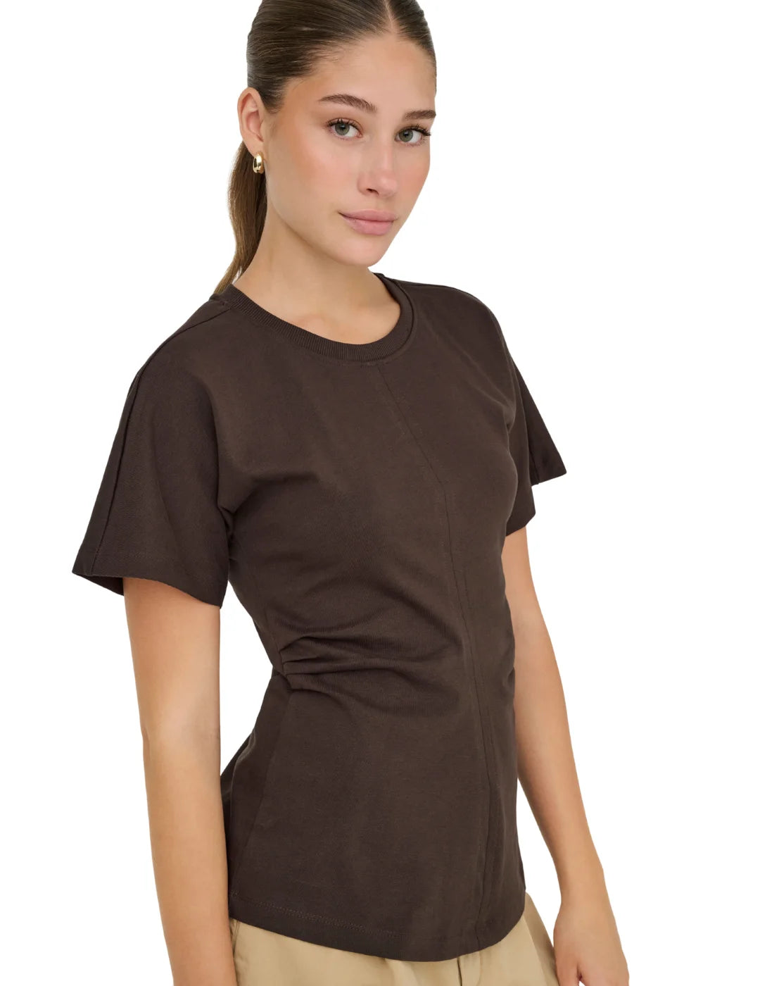 Top ONLY Marie Marrón | Bicos de Fío