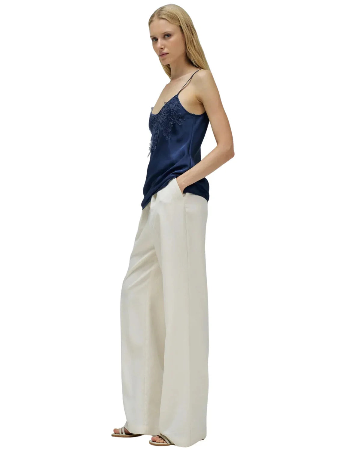 Top Tirantes Satinado Salsa Jeans Azul | Bicos de Fío