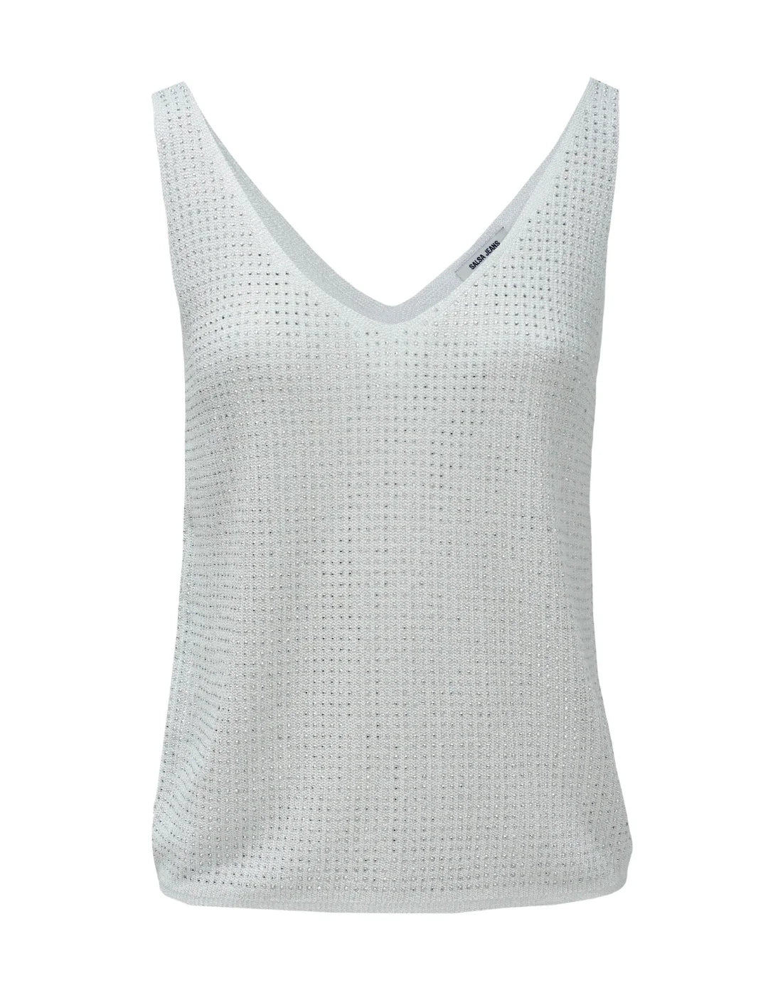 Top Tirantes Salsa Jeans Brillos Blanco | Bicos de Fío