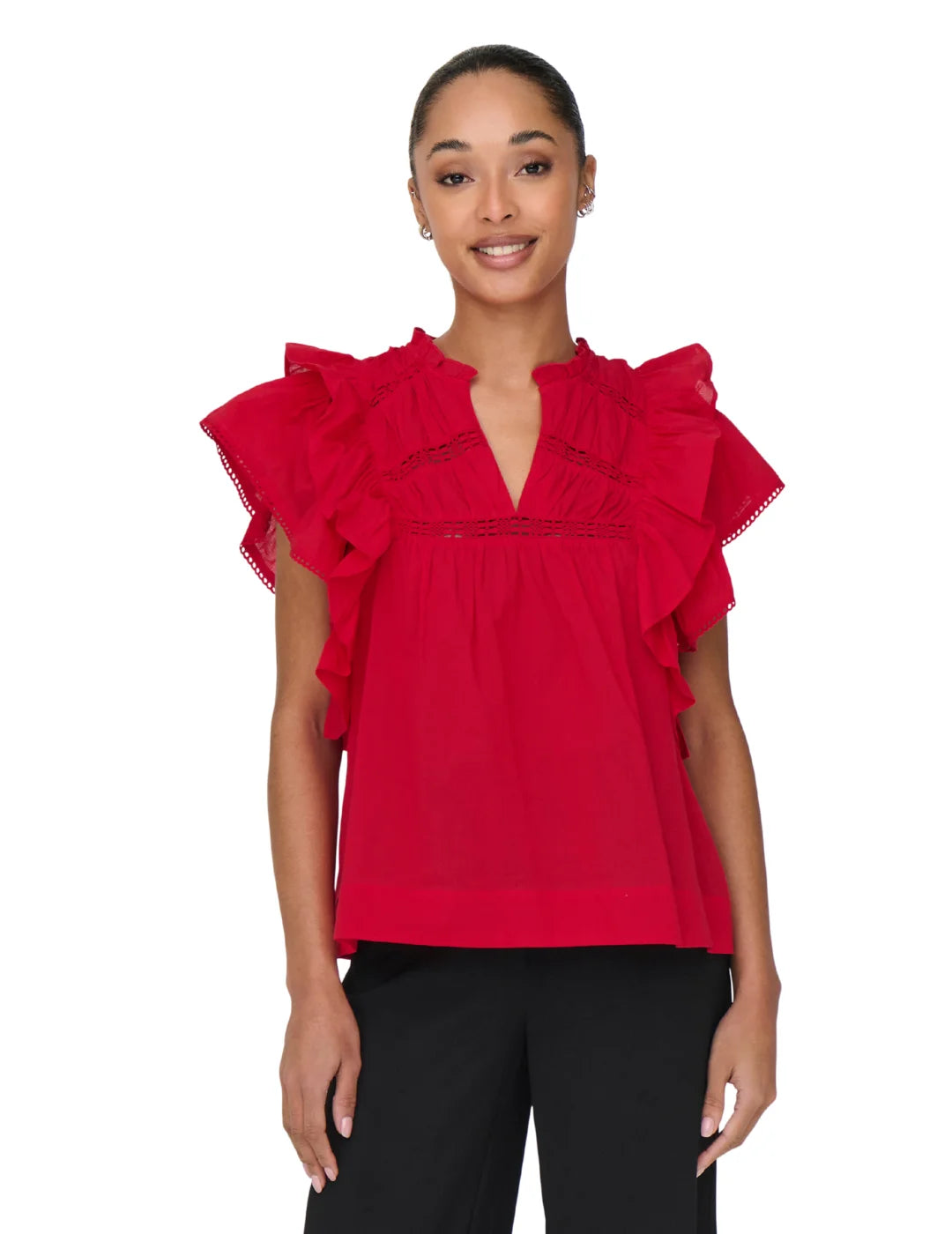 Top Volantes ONLY Sunny Rojo | Bicos de Fío