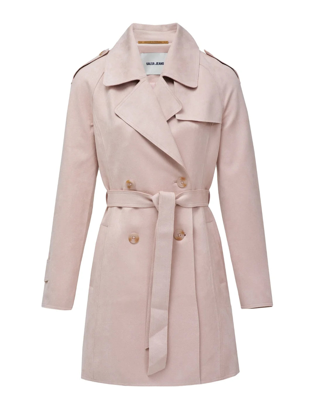 Abrigo Trench Ante Salsa Jeans Rosa | Bicos de Fío