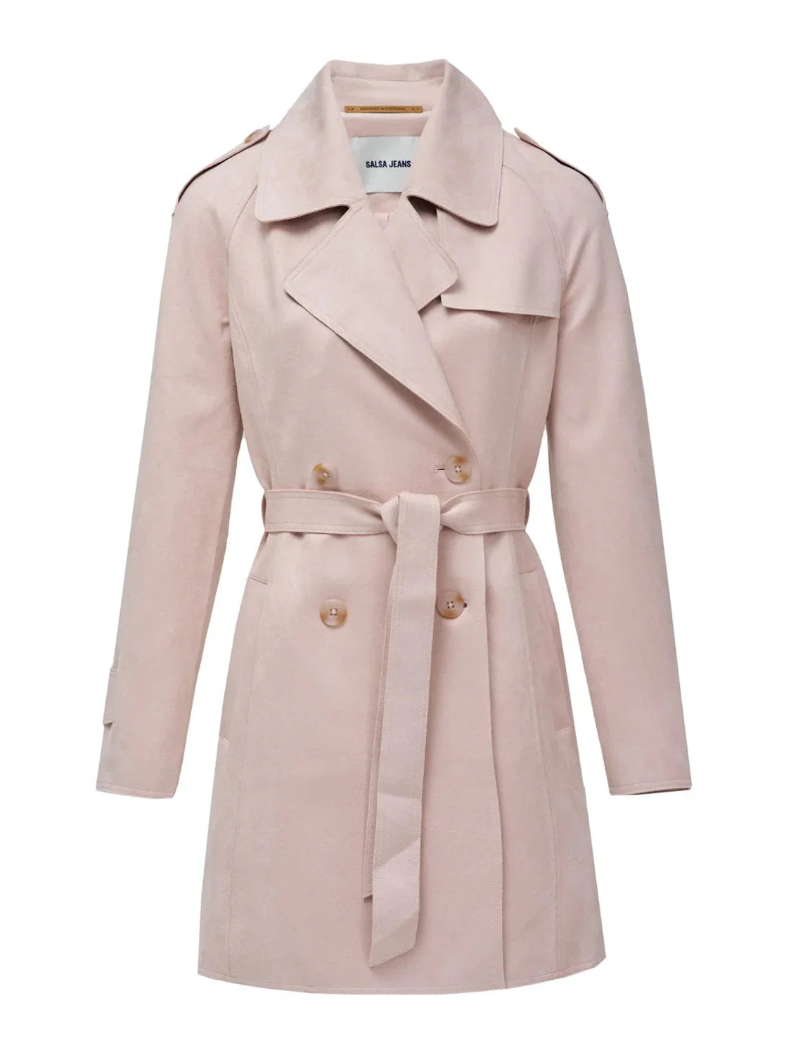 Abrigo Trench Ante Salsa Jeans Rosa | Bicos de Fío