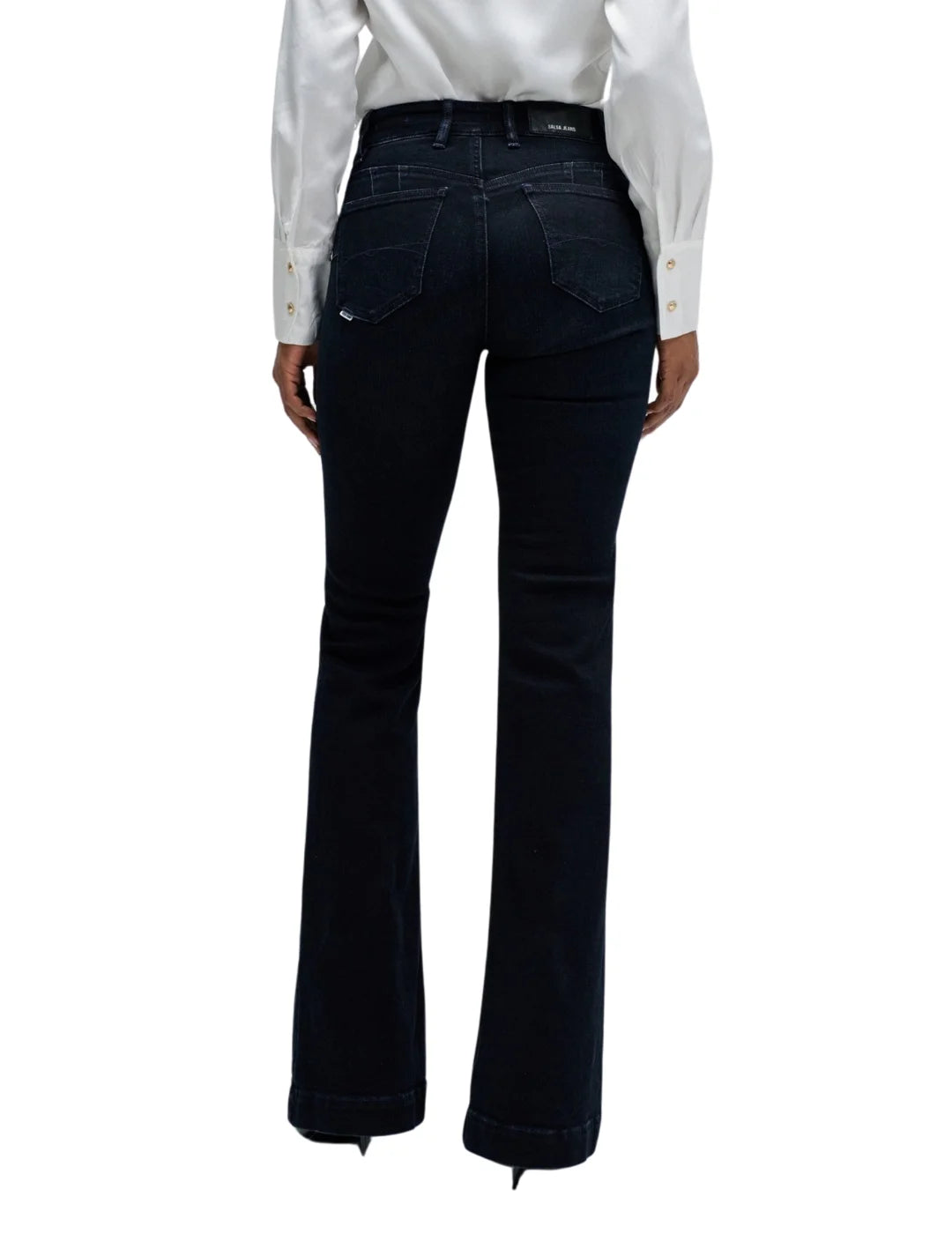 Vaqueros Destiny Push Up Flare Salsa Jeans Azul Oscuro | Bicos de Fío