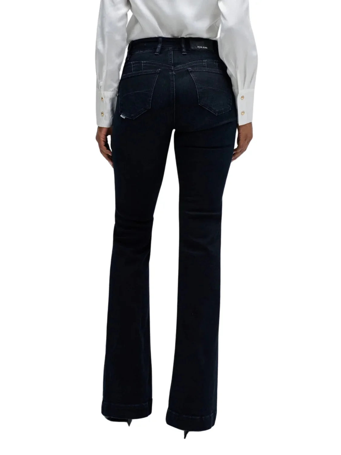 Vaqueros Destiny Push Up Flare Salsa Jeans Azul Oscuro | Bicos de Fío