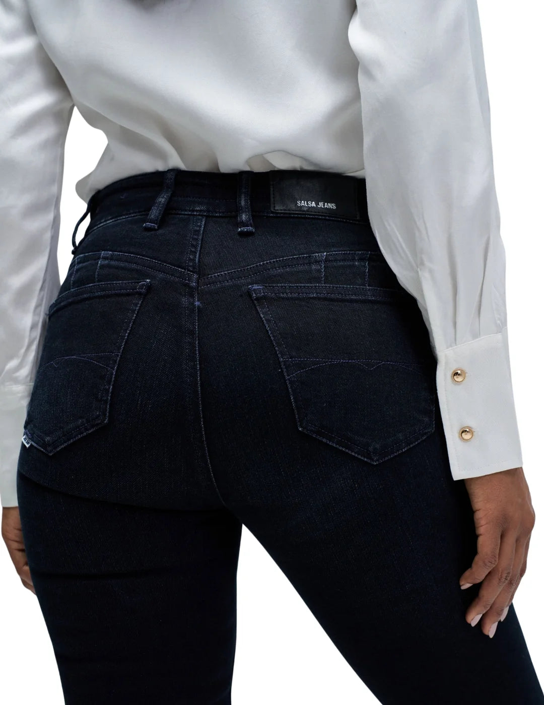 Vaqueros Destiny Push Up Flare Salsa Jeans Azul Oscuro | Bicos de Fío