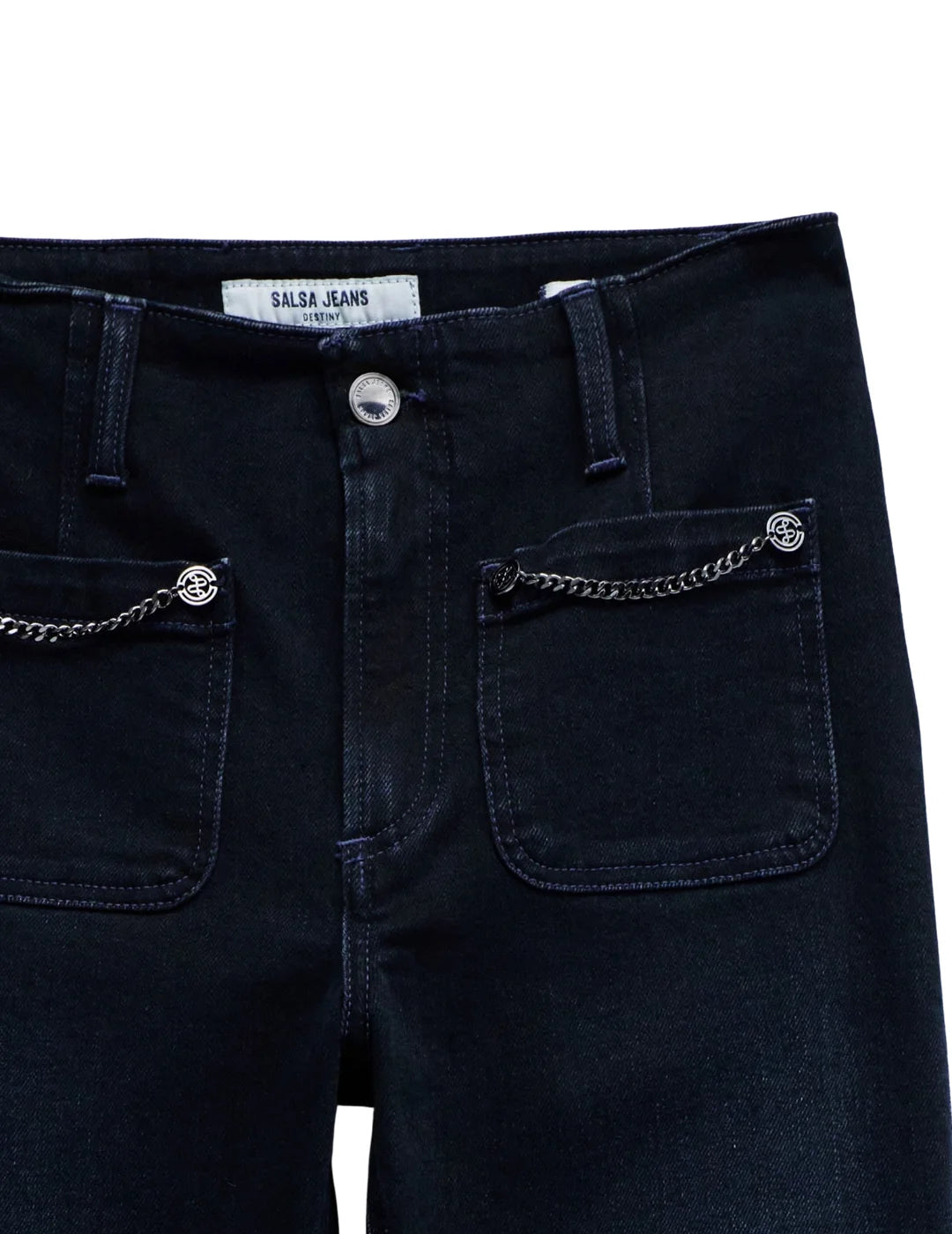 Vaqueros Destiny Push Up Flare Salsa Jeans Azul Oscuro | Bicos de Fío