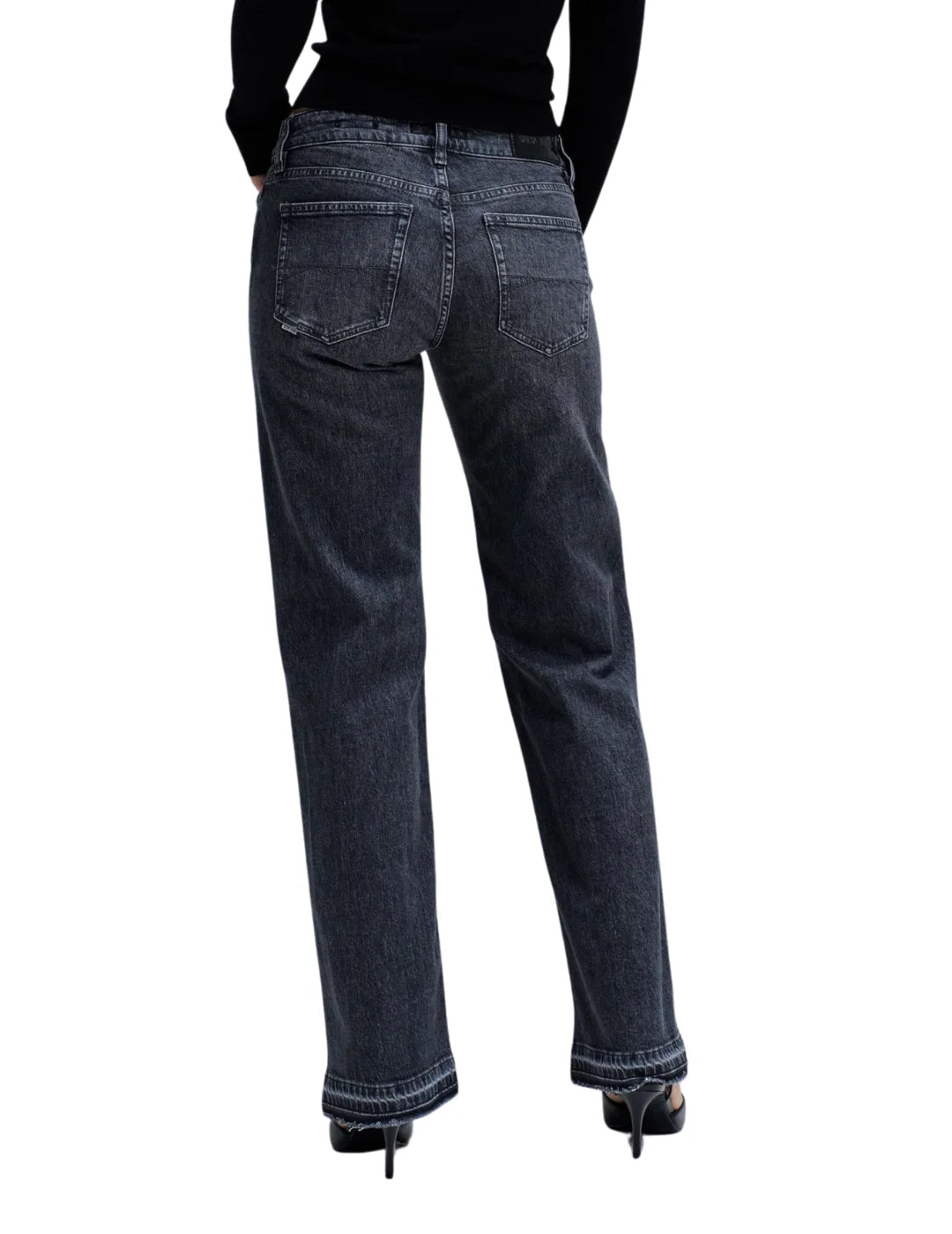 Vaqueros Low Rise Straight Salsa Jeans Negro | Bicos de Fío