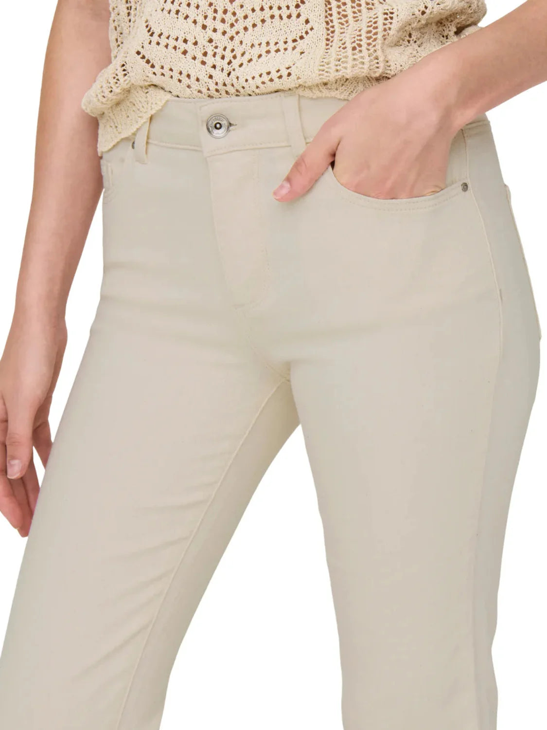 Vaqueros Flare ONLY Ann Kenya Beige | Bicos de Fío