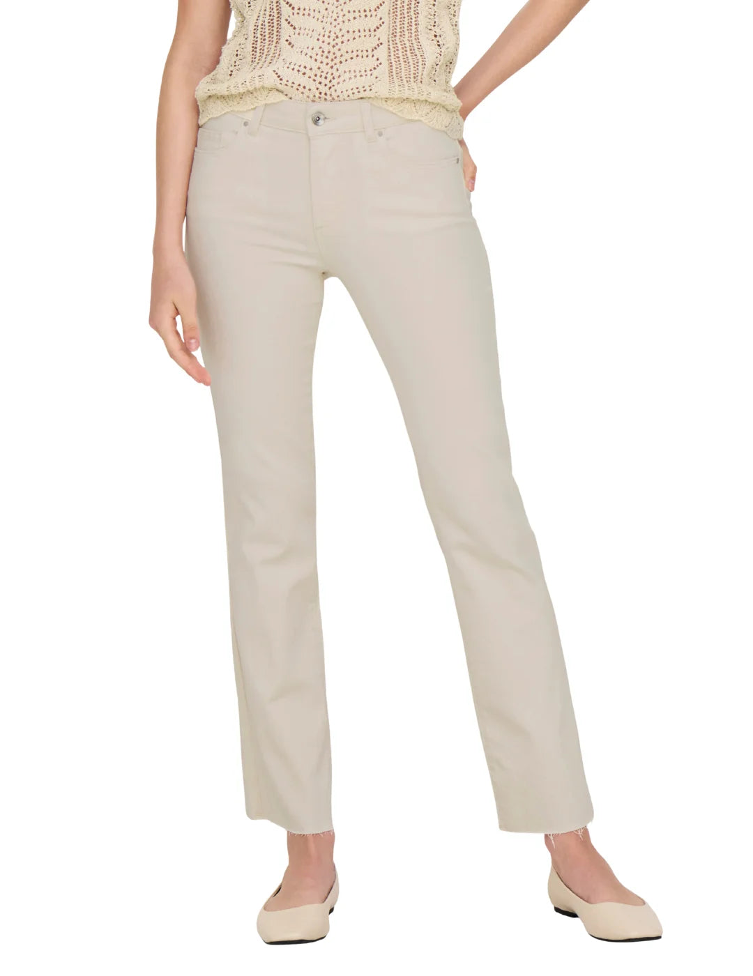 Vaqueros Flare ONLY Ann Kenya Beige | Bicos de Fío
