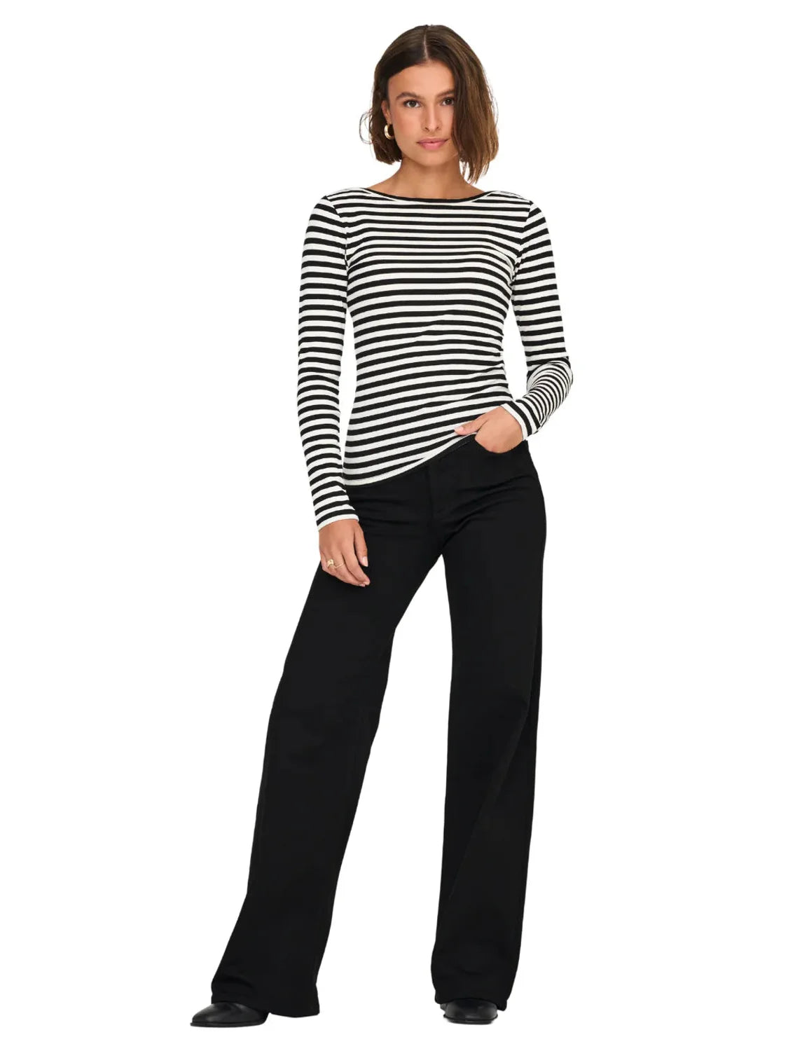 Vaqueros Anchos ONLY Madison Blush SOO796 Negro | Bicos de Fío