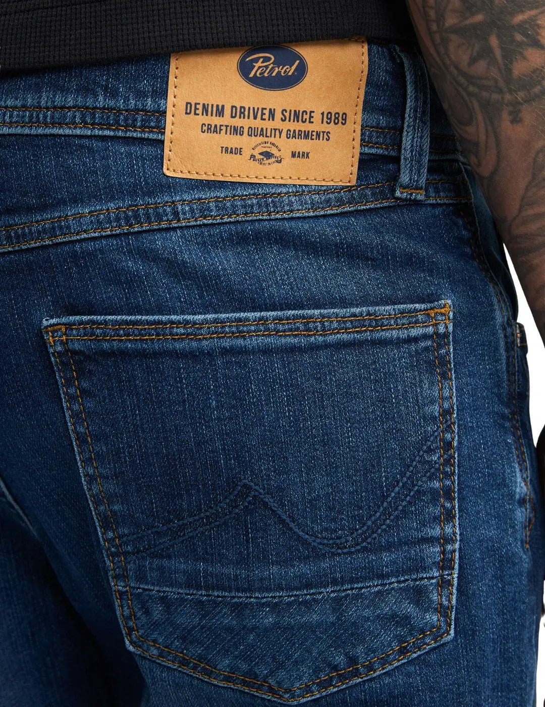 Vaqueros Petrol Industries Starling Worn Blue | Bicos de Fío