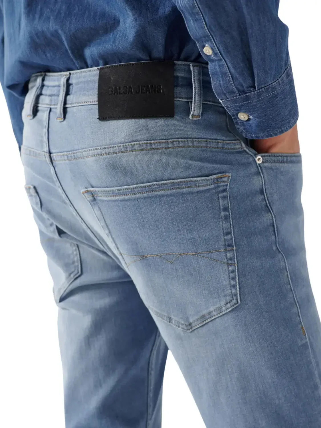 Vaqueros Regular Salsa Jeans S-Repel Azul Claro | Bicos de Fío