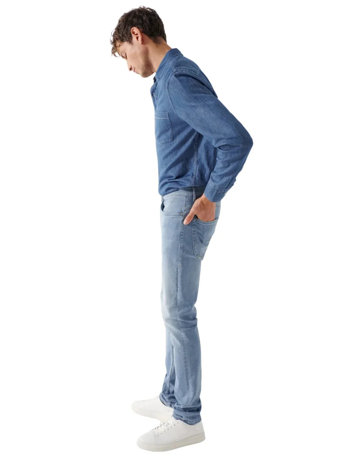 Vaqueros Regular Salsa Jeans S-Repel Azul Claro | Bicos de Fío
