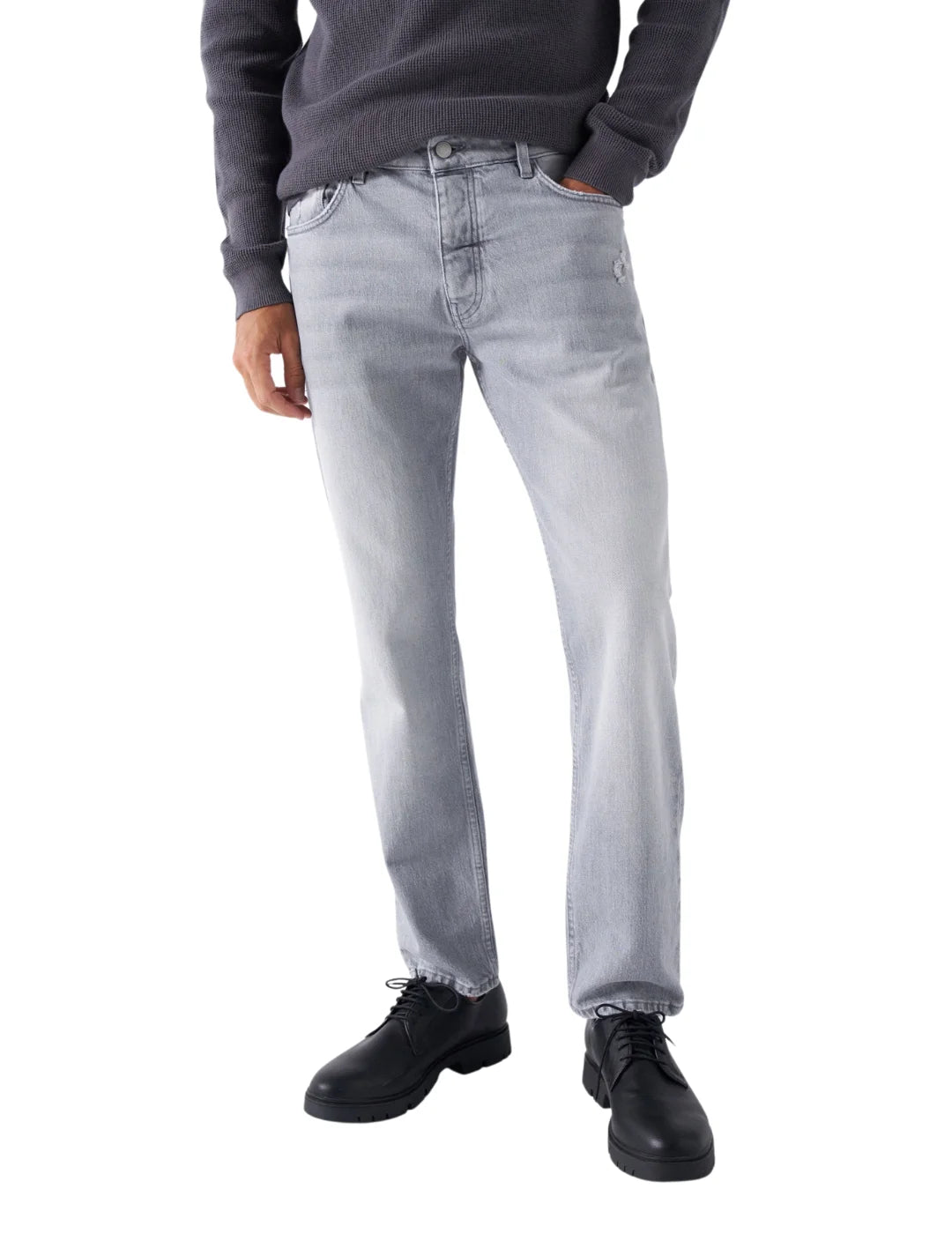 Vaqueros Regular Salsa Jeans Gris Bicos de Fío - Main Image