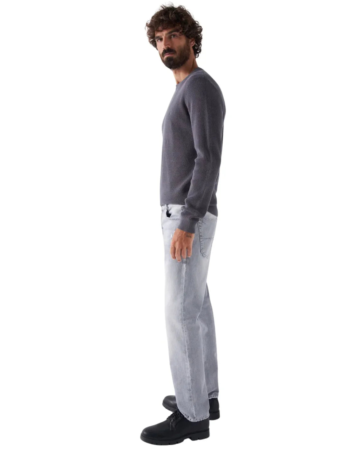 Vaqueros Regular Salsa Jeans Gris | Bicos de Fío