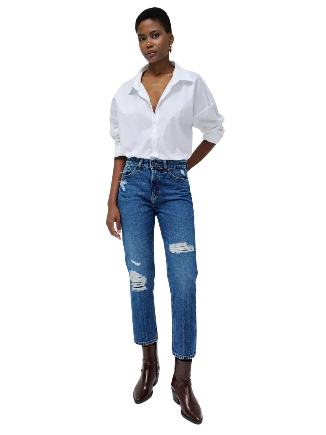 Vaqueros Salsa Jeans True Con Rotos Azul | Bicos de Fío