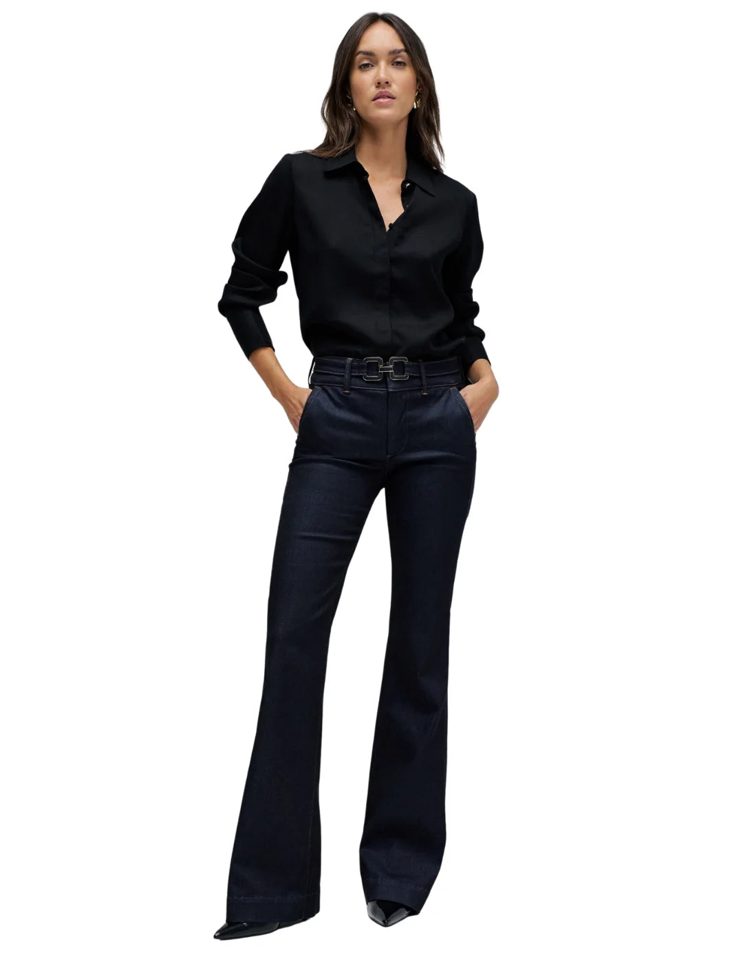 Vaqueros Secret Chino Flare Salsa Jeans Belt Azul | Bicos de Fío