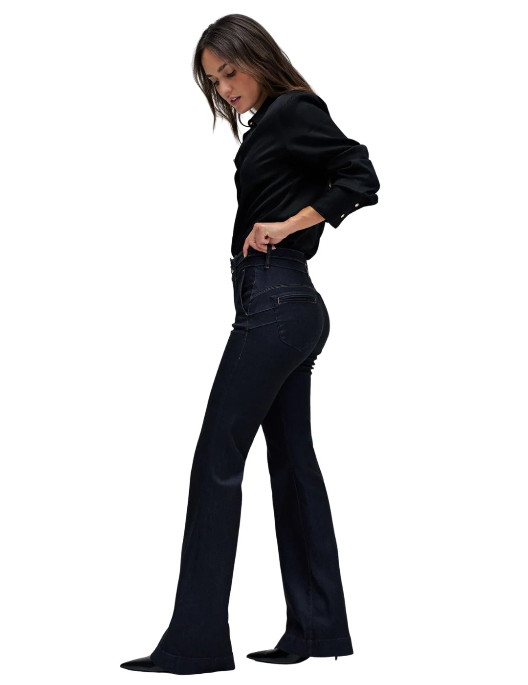Vaqueros Secret Chino Flare Salsa Jeans Belt Azul | Bicos de Fío