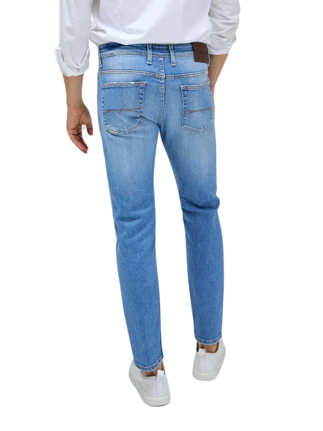 Vaqueros Salsa Jeans Slim Ligeros Rotos Azul | Bicos de Fío