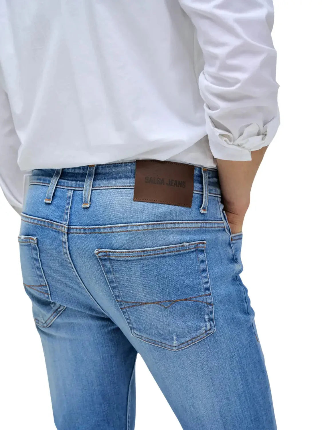 Vaqueros Salsa Jeans Slim Ligeros Rotos Azul | Bicos de Fío