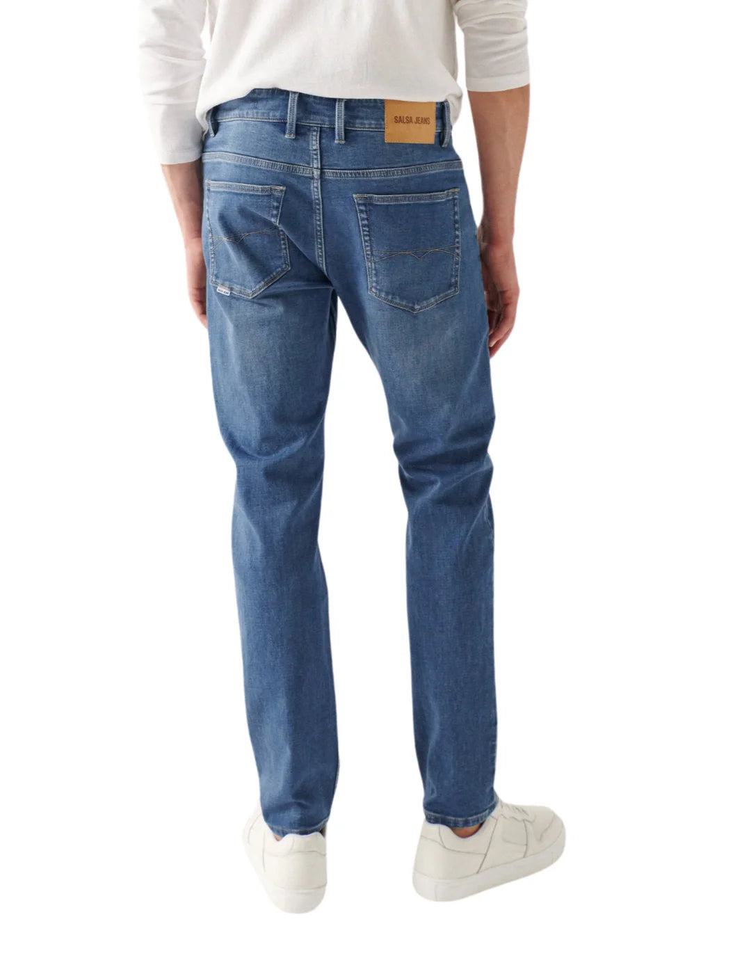 Jeans regular lavado medio oscuro, Vaqueros de hombre