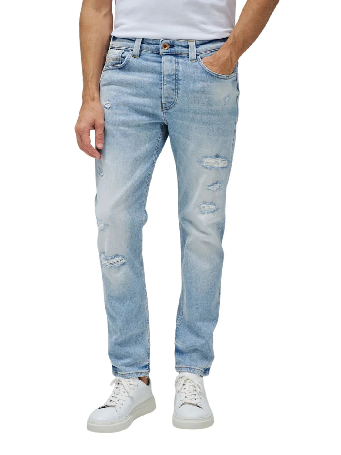 Vaqueros Slim Salsa Jeans Craft Series Azul | Bicos de Fío