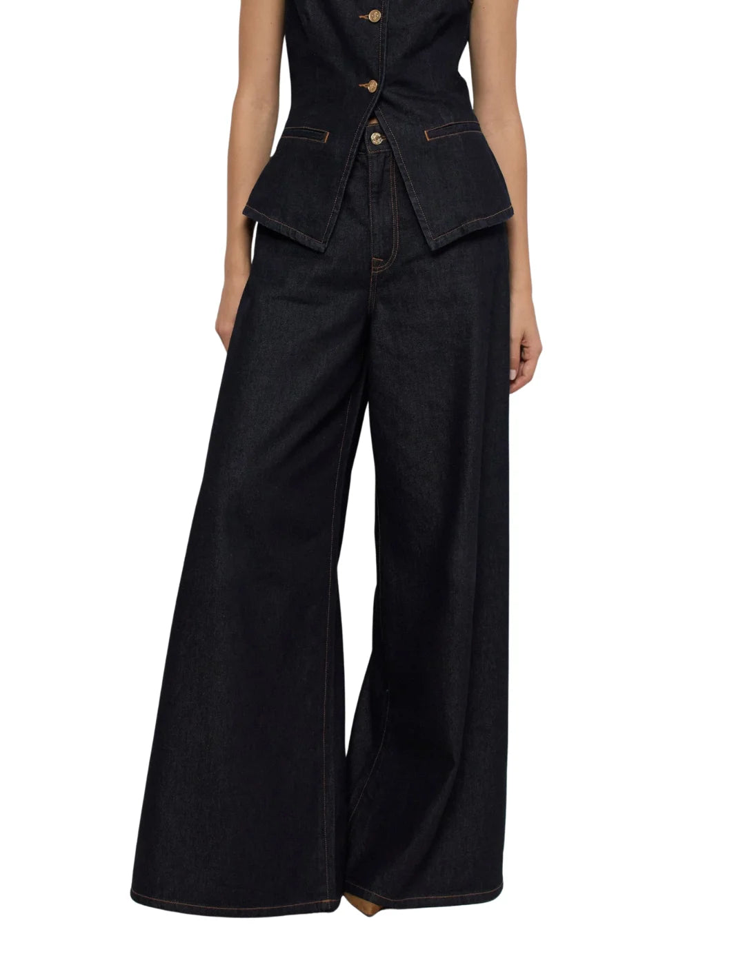 Vaqueros Super Wide Leg Salsa Jeans Azul Oscuro
