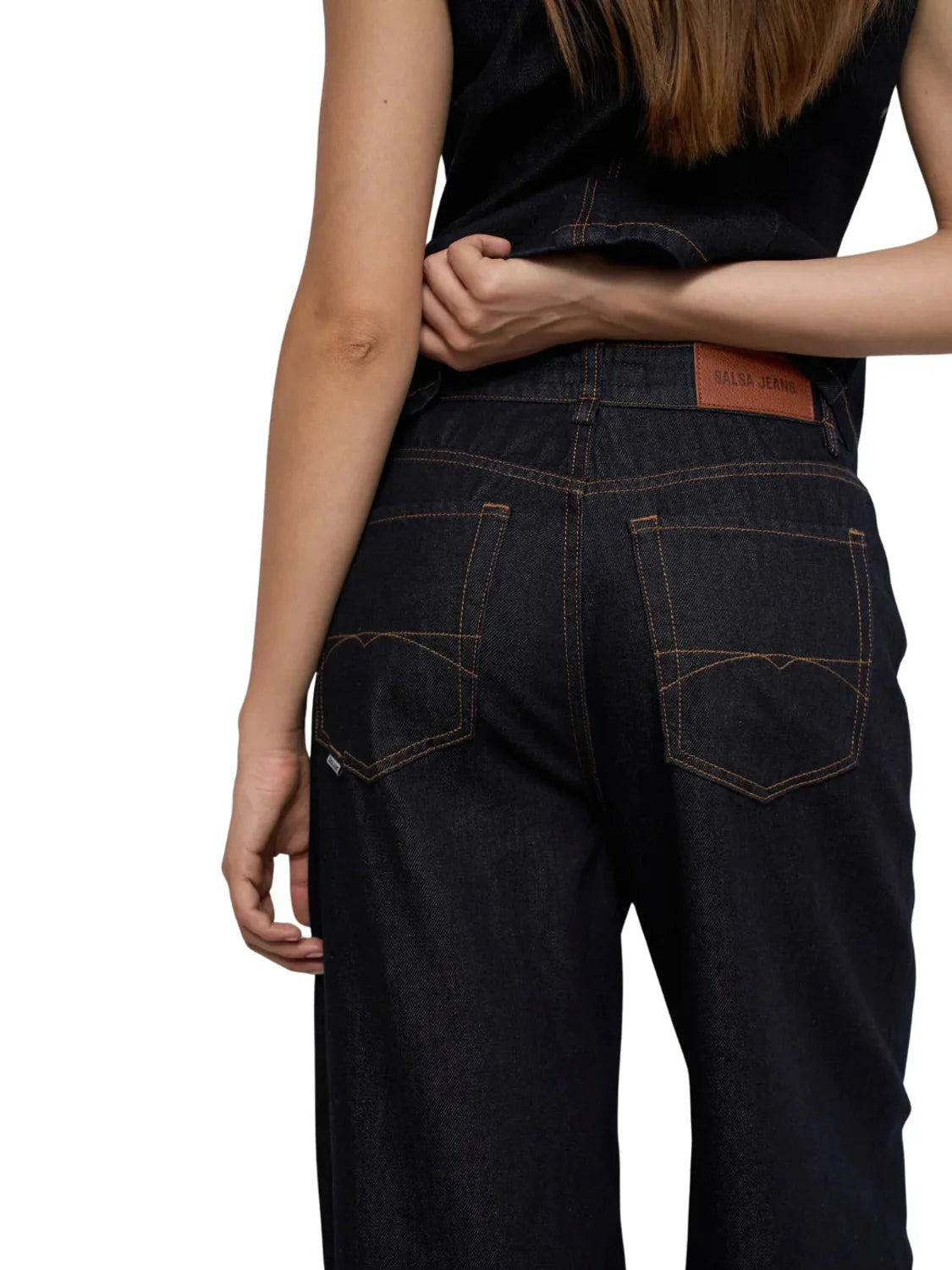 Vaqueros Super Wide Leg Salsa Jeans Azul Oscuro | Bicos de Fío