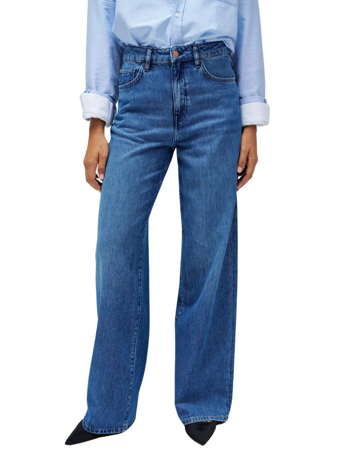 Vaqueros Salsa Jeans Wide Leg Azul | Bicos de Fío