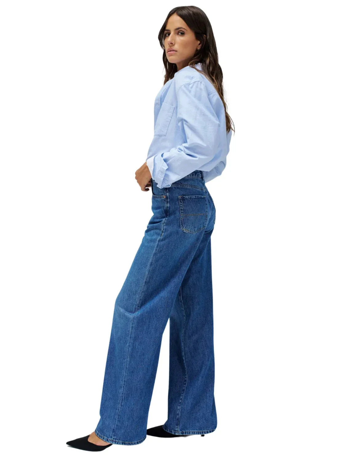 Vaqueros Salsa Jeans Wide Leg Azul | Bicos de Fío