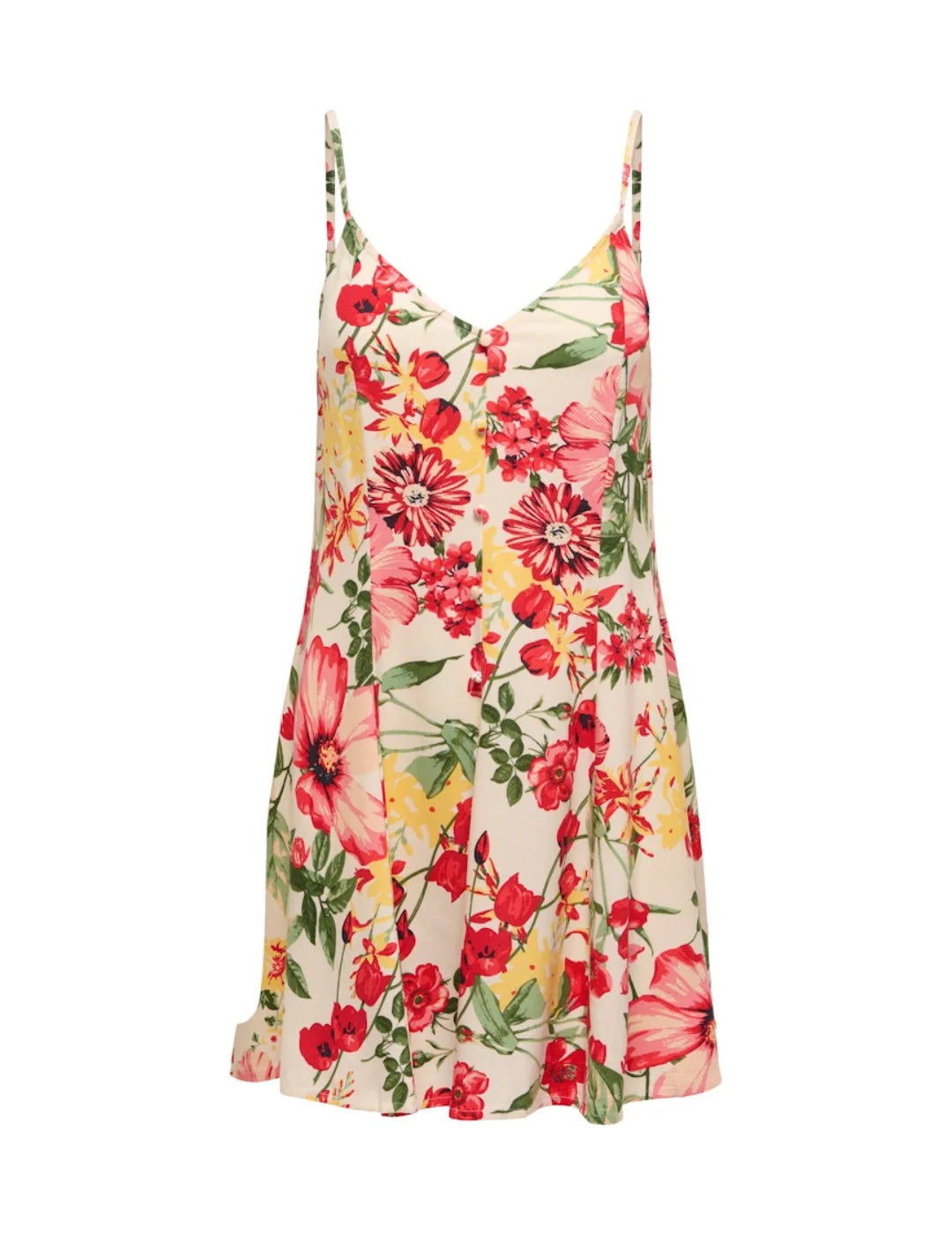 Vestido Corto Estampado ONLY Rilla Crudo | Bicos de Fío
