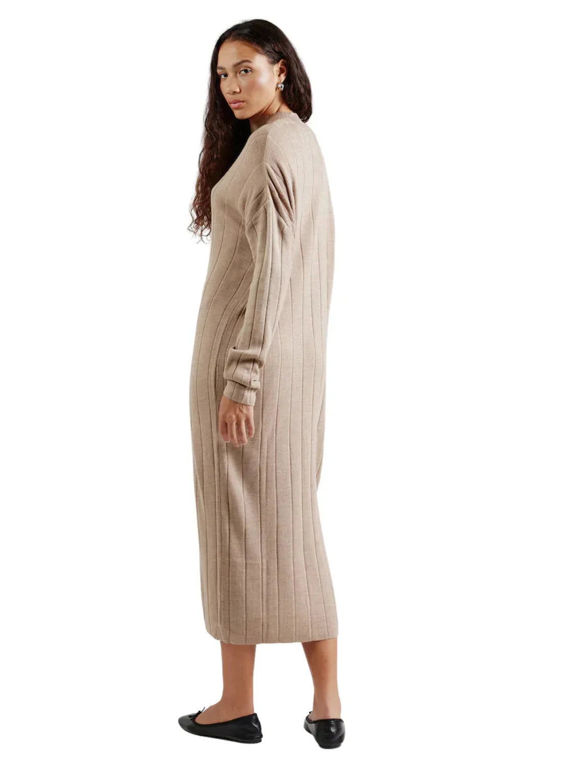 Vestido Punto Only Onltess Beige | Bicos de Fío