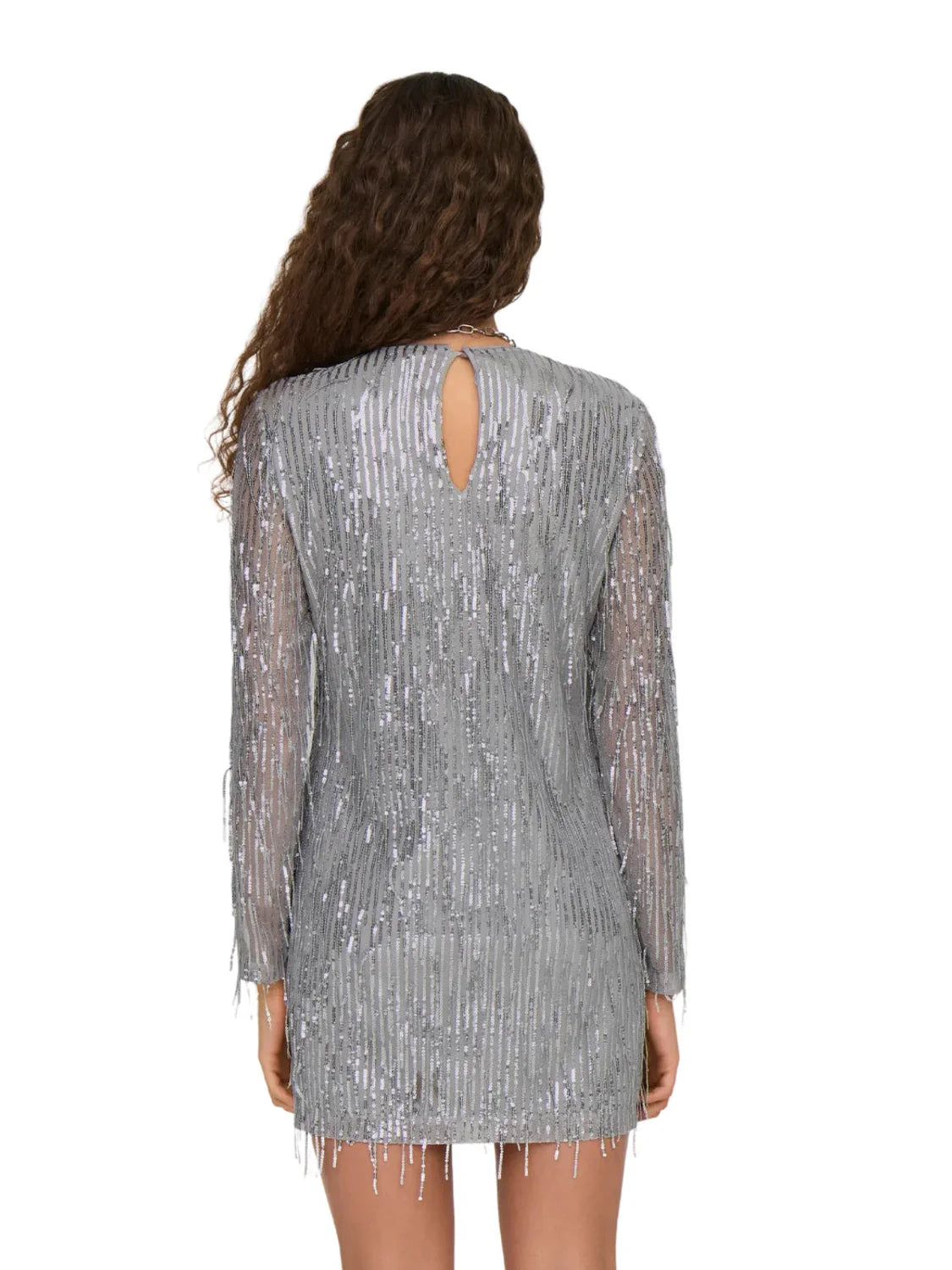 Vestido Fiesta ONLY Anika Plata | Bicos de Fío