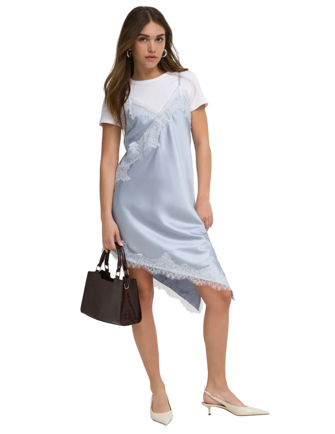 Vestido Corto Lencero ONLY Bella Azul | Bicos de Fío
