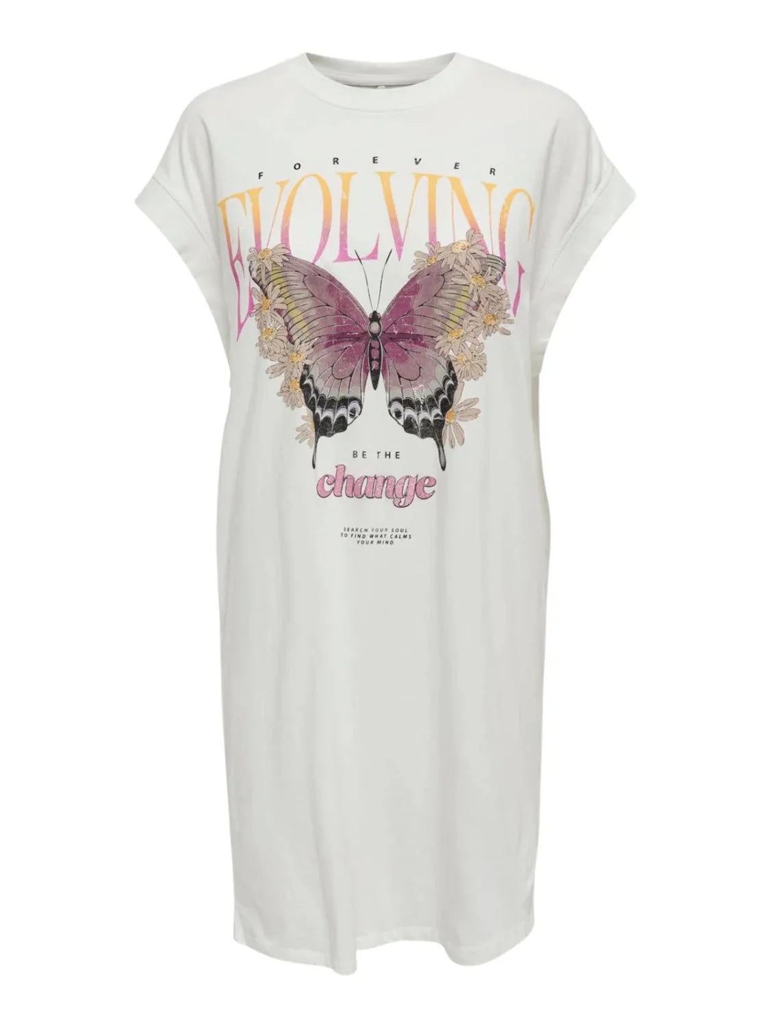 Vestido De Algodón Only Onllucy Butterfly Blanco | Bicos de Fío