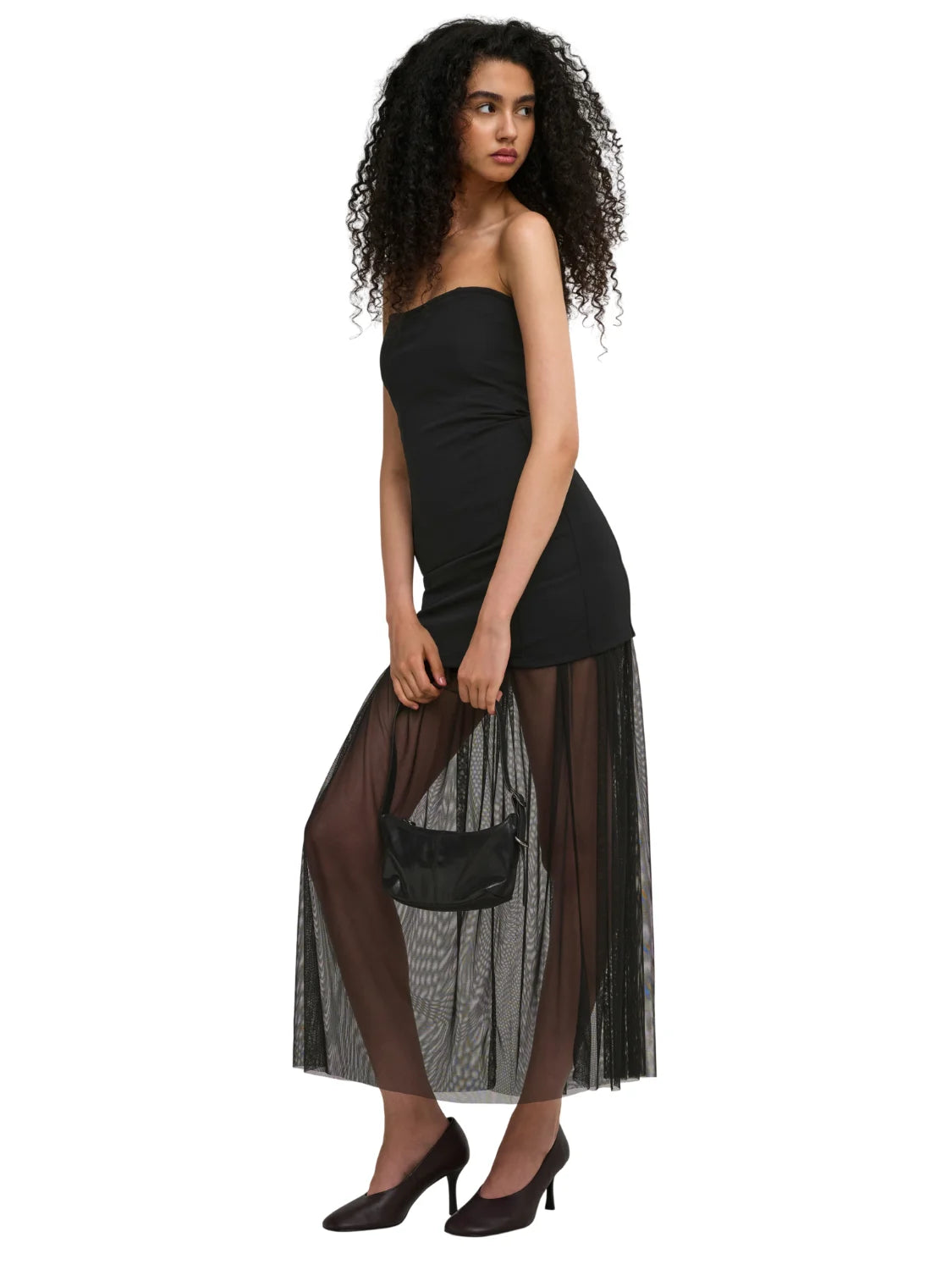 Vestido ONLY Maple Chiffon Negro | Bicos de Fío