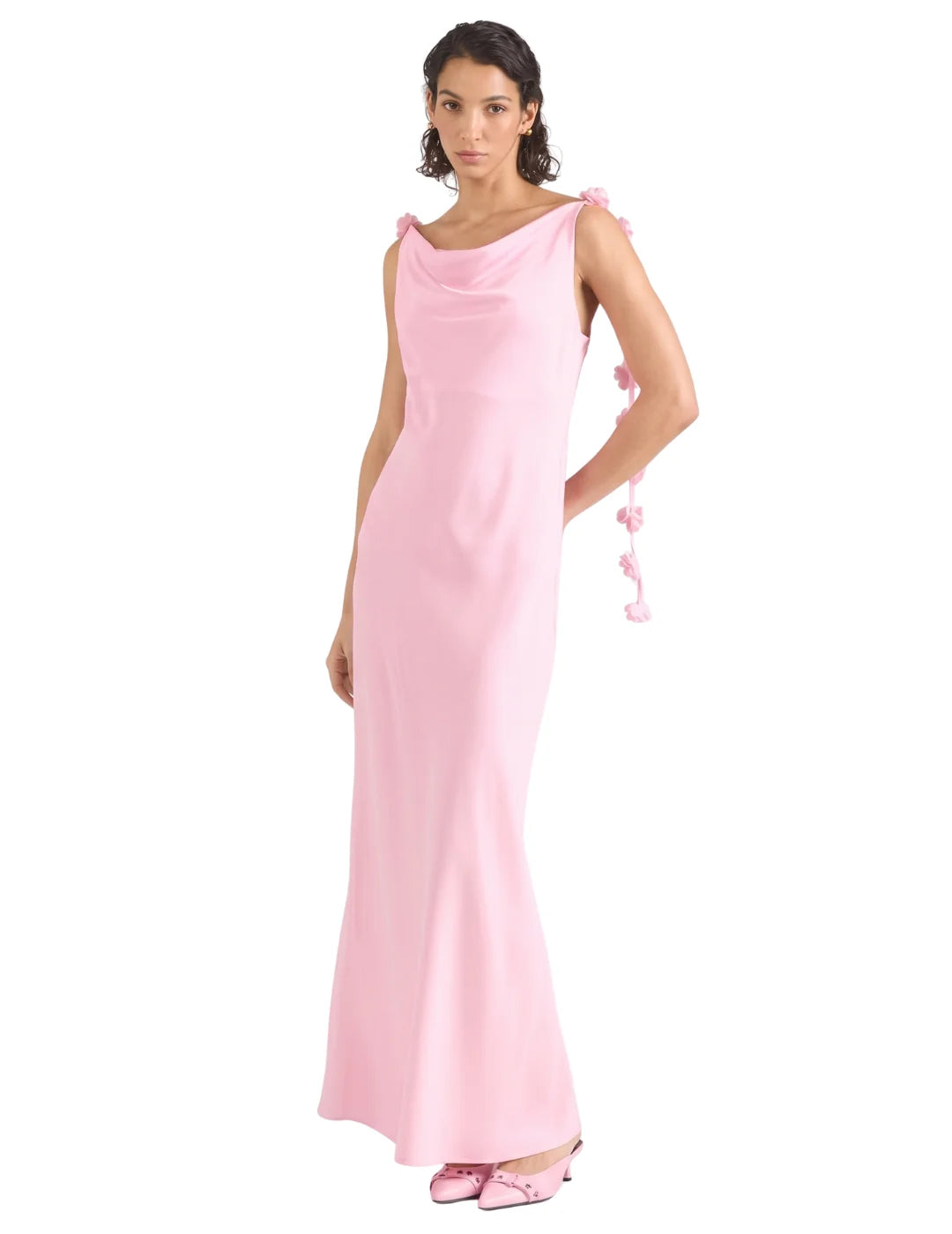 Vestido Largo Vero Moda Analei Rosa | Bicos de Fío