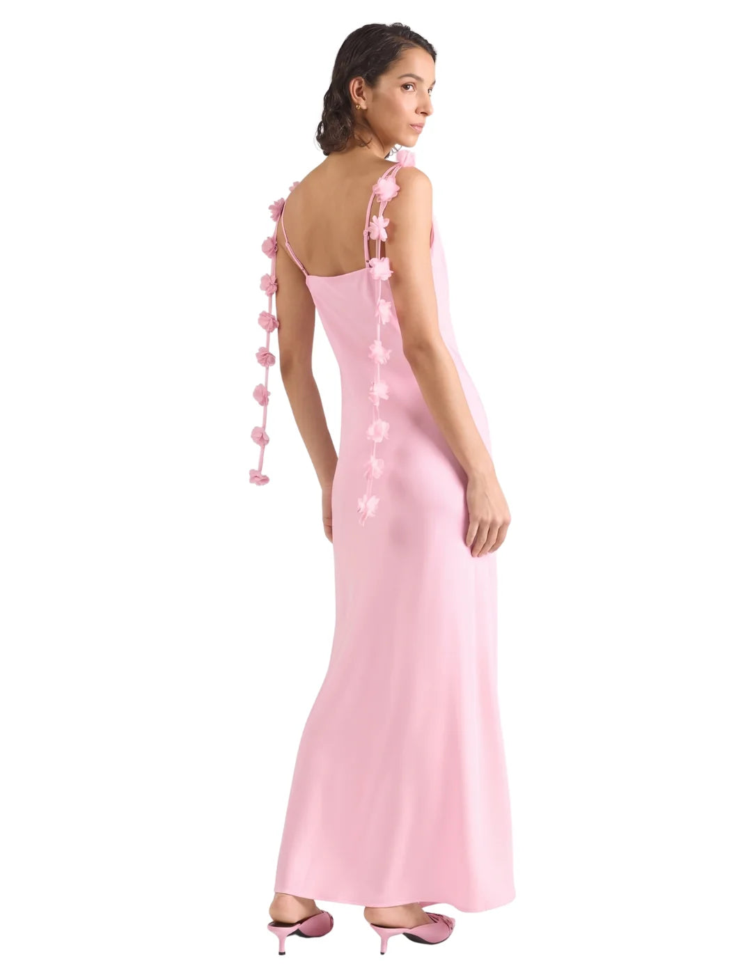 Vestido Largo Vero Moda Analei Rosa | Bicos de Fío