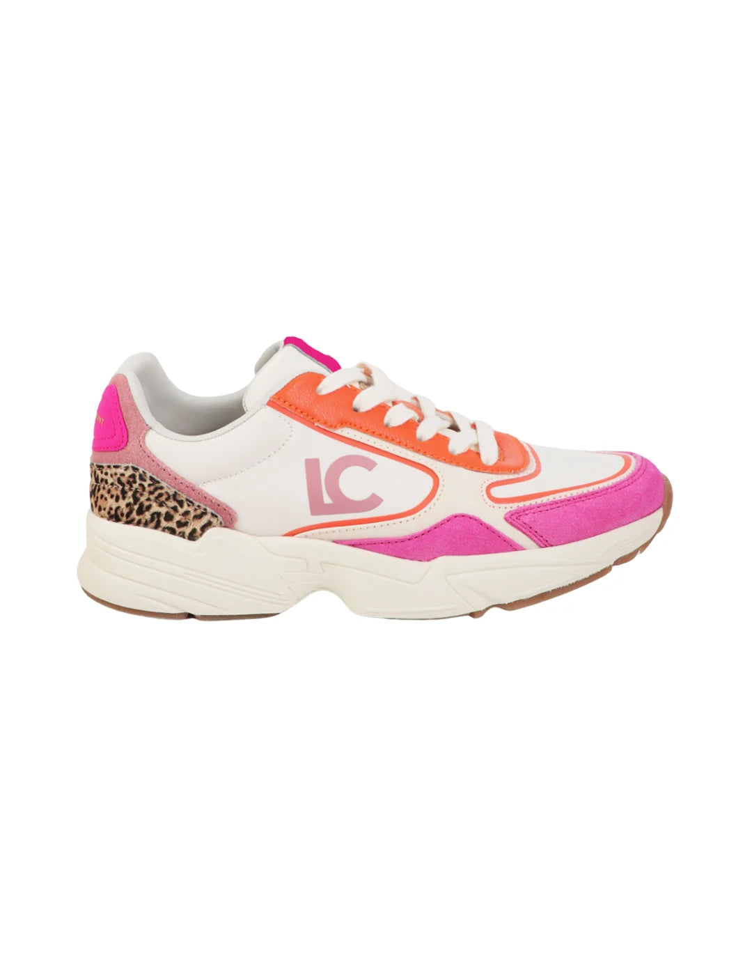 Zapatilla Tipo Running Lola Casademunt Blanco-Rosa | Bicos de Fío