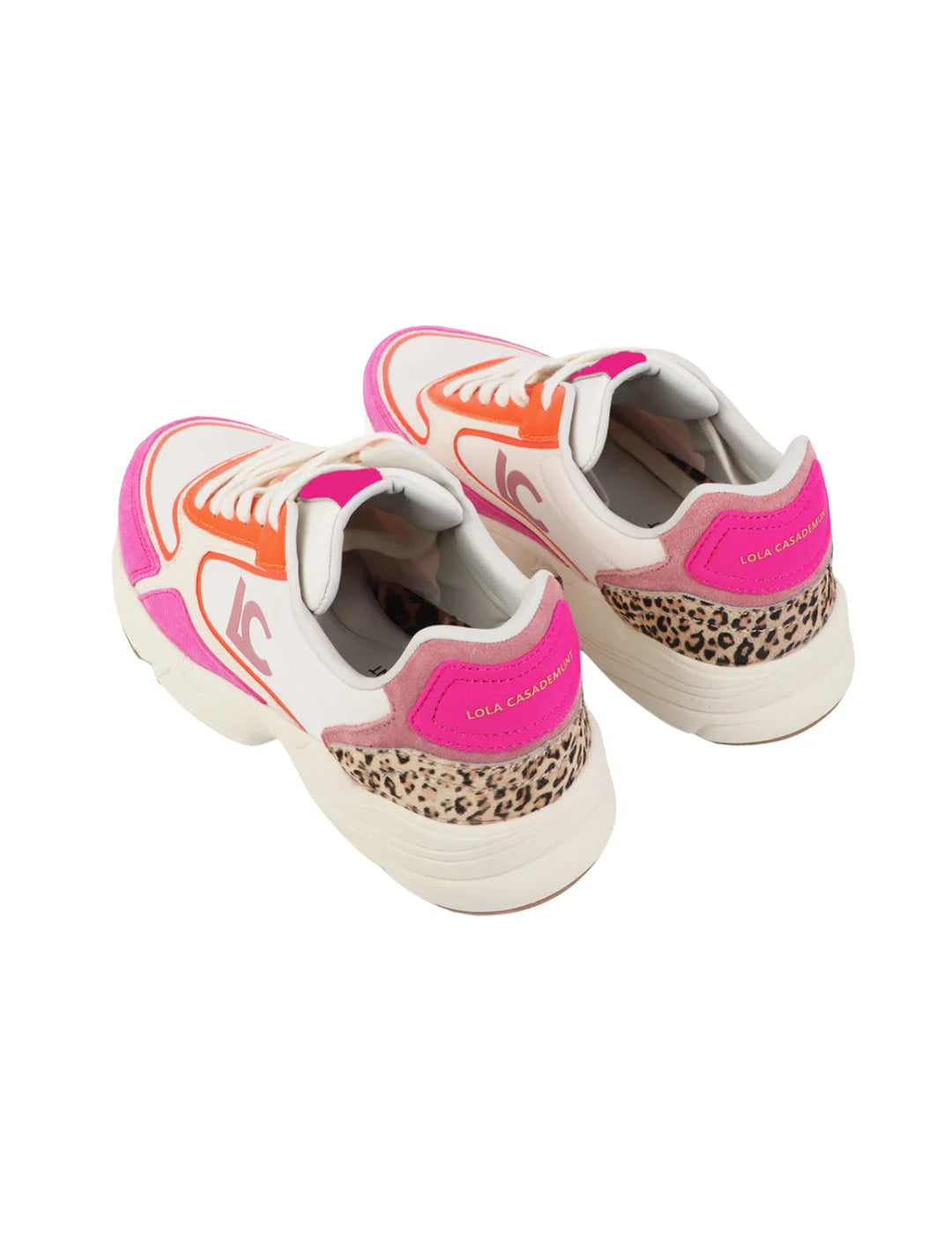 Zapatilla Tipo Running Lola Casademunt Blanco-Rosa | Bicos de Fío