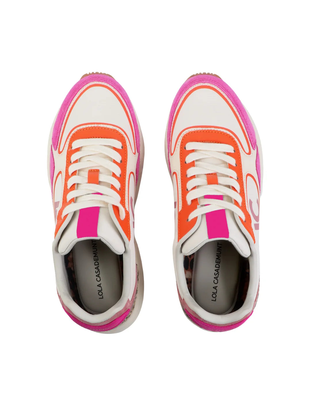 Zapatilla Tipo Running Lola Casademunt Blanco-Rosa | Bicos de Fío