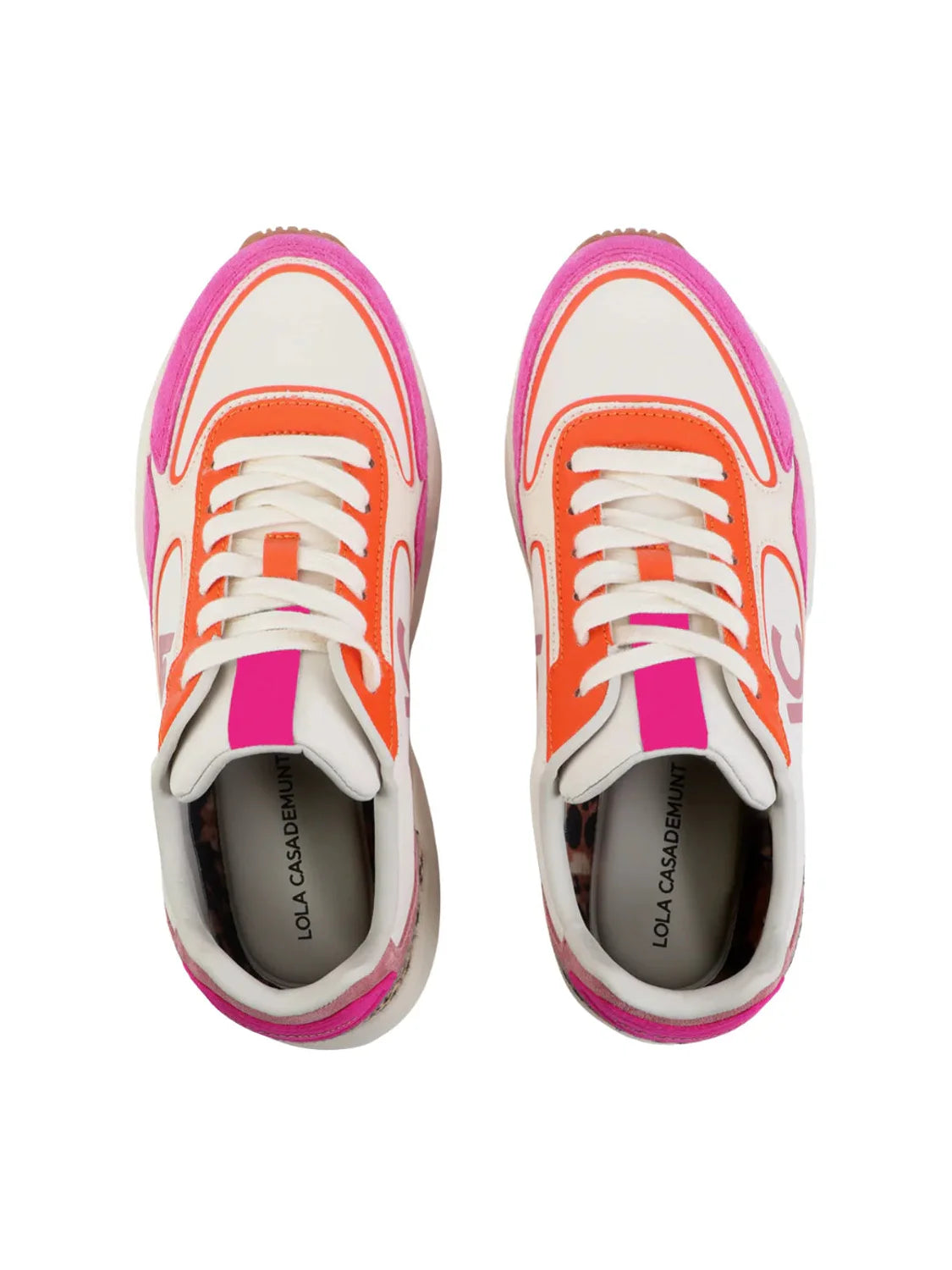 Zapatilla Tipo Running Lola Casademunt Blanco-Rosa | Bicos de Fío
