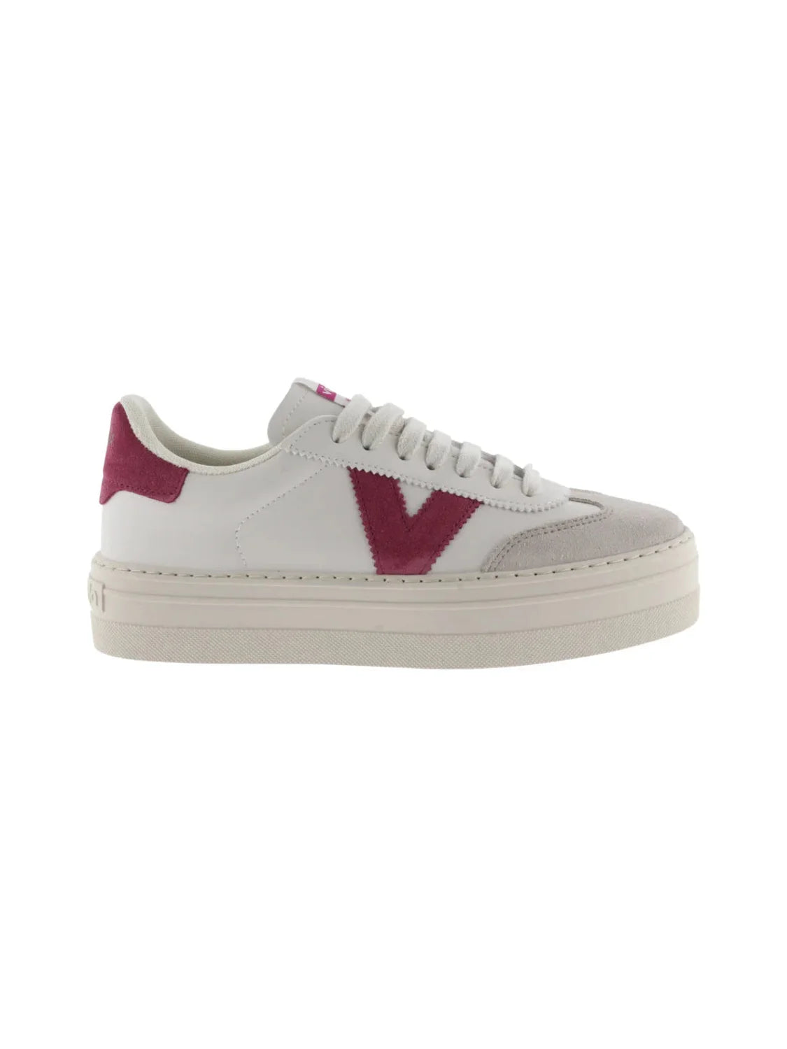 Zapatilla Victoria Barcelona Blanco-Frambuesa | Bicos de Fío